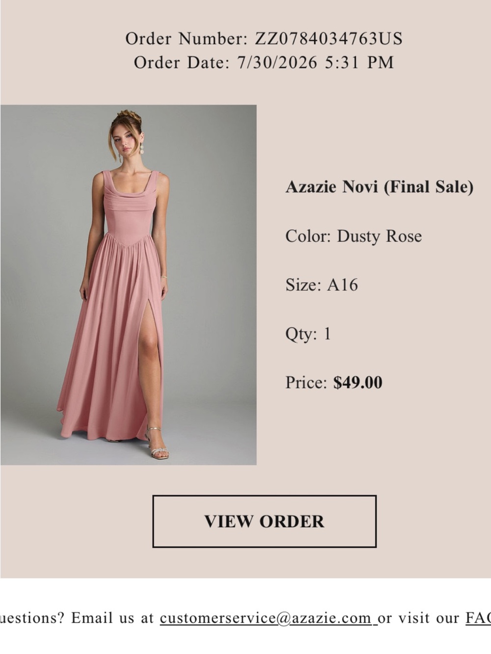 Azazie Novi Maxi Dress in Dusty Rose